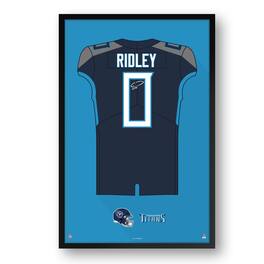 Sporticulture - Calvin Ridley Tennessee Titans Framed 27" x 39" Jersey Art Print - Multicolor