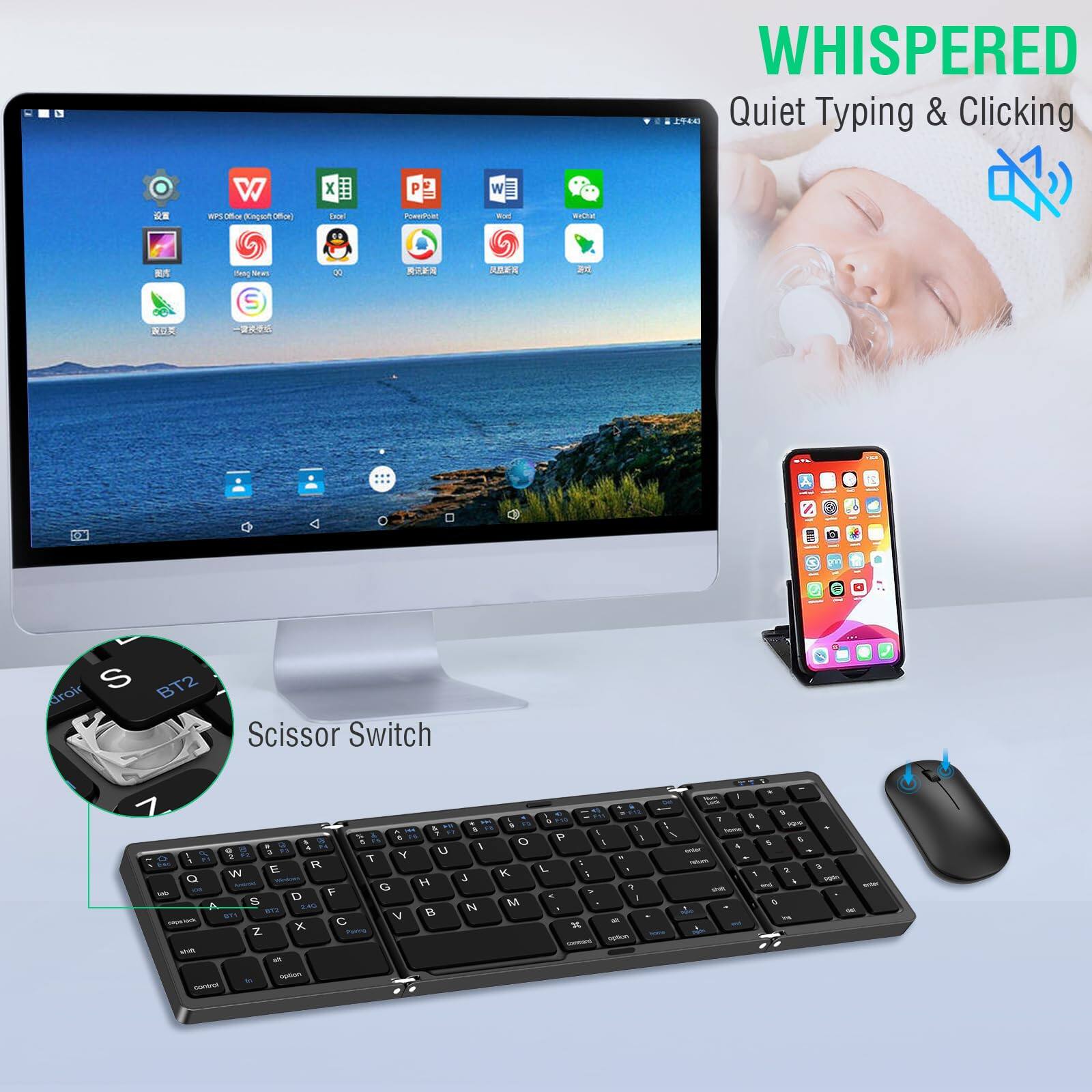 WHISPERED  
Quiet Typing & Clicking  

Scissor Switch  

BT2