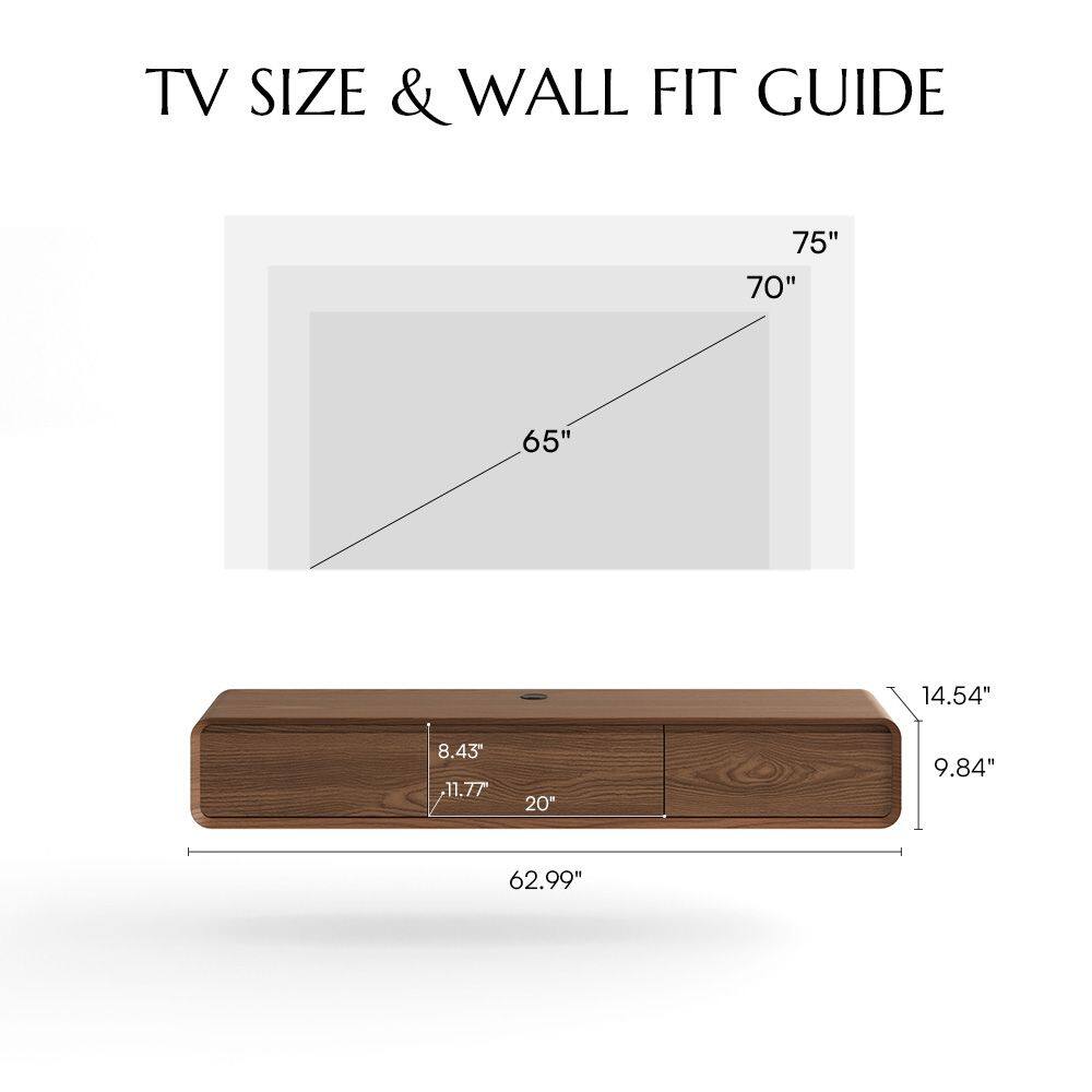 TV SIZE & WALL FIT GUIDE

75"  
70"  
65"  

14.54"  
8.43"  
M1.77  
20"  
9.84"  
62.99"