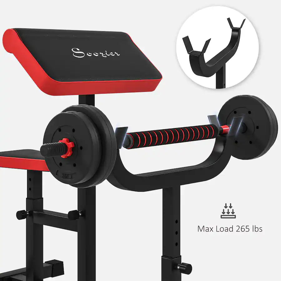 Curl Back Machine Soozier LBS Preacher Curl Bench for Strength Training Black - Best Buy