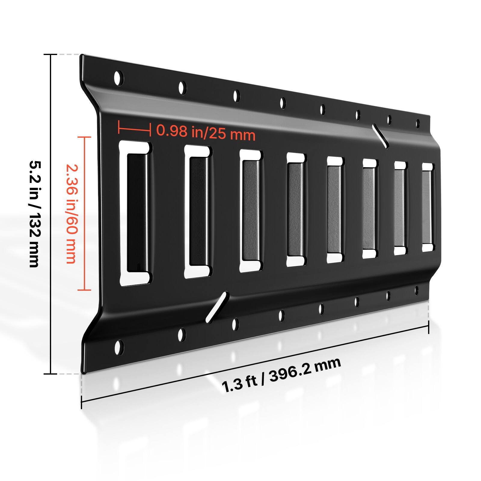 5.2 in / 132 mm  
2.36 in / 60 mm  
0.98 in / 25 mm  
1.3 ft / 396.2 mm