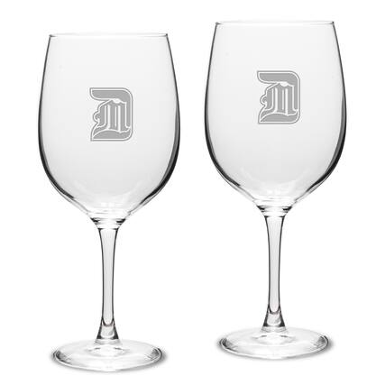 Front. Jardine - Detroit Mercy Titans Logo 19oz. 2-Piece Traditional Red Wine Table Glass Set - Multicolor.