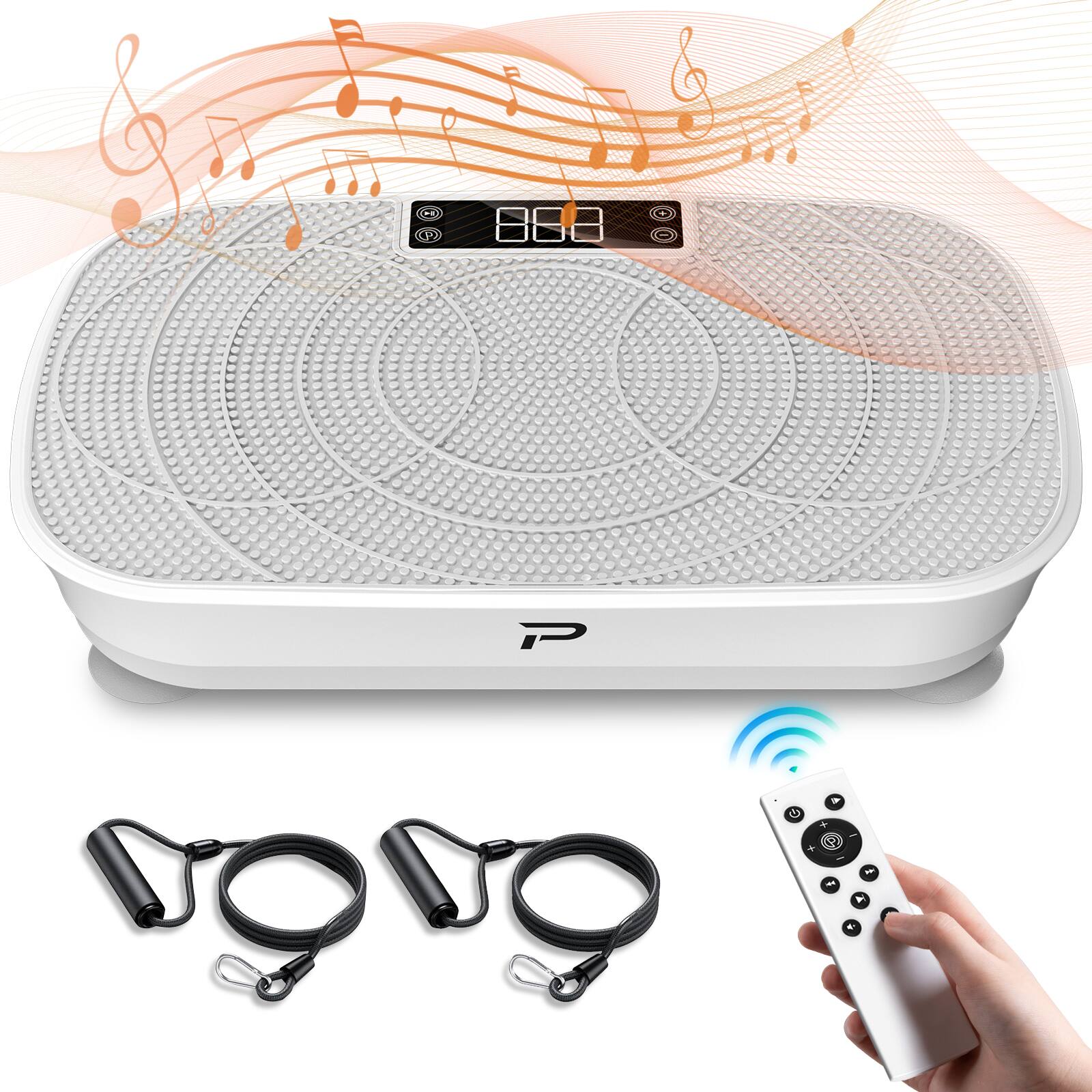 Alt View 6. KERDOM - Vibration Plate Exercise Machine with Bluetooth 99 Speed Levels for Weight Loss, Lymphatic Drainage, Home Fitness - White.