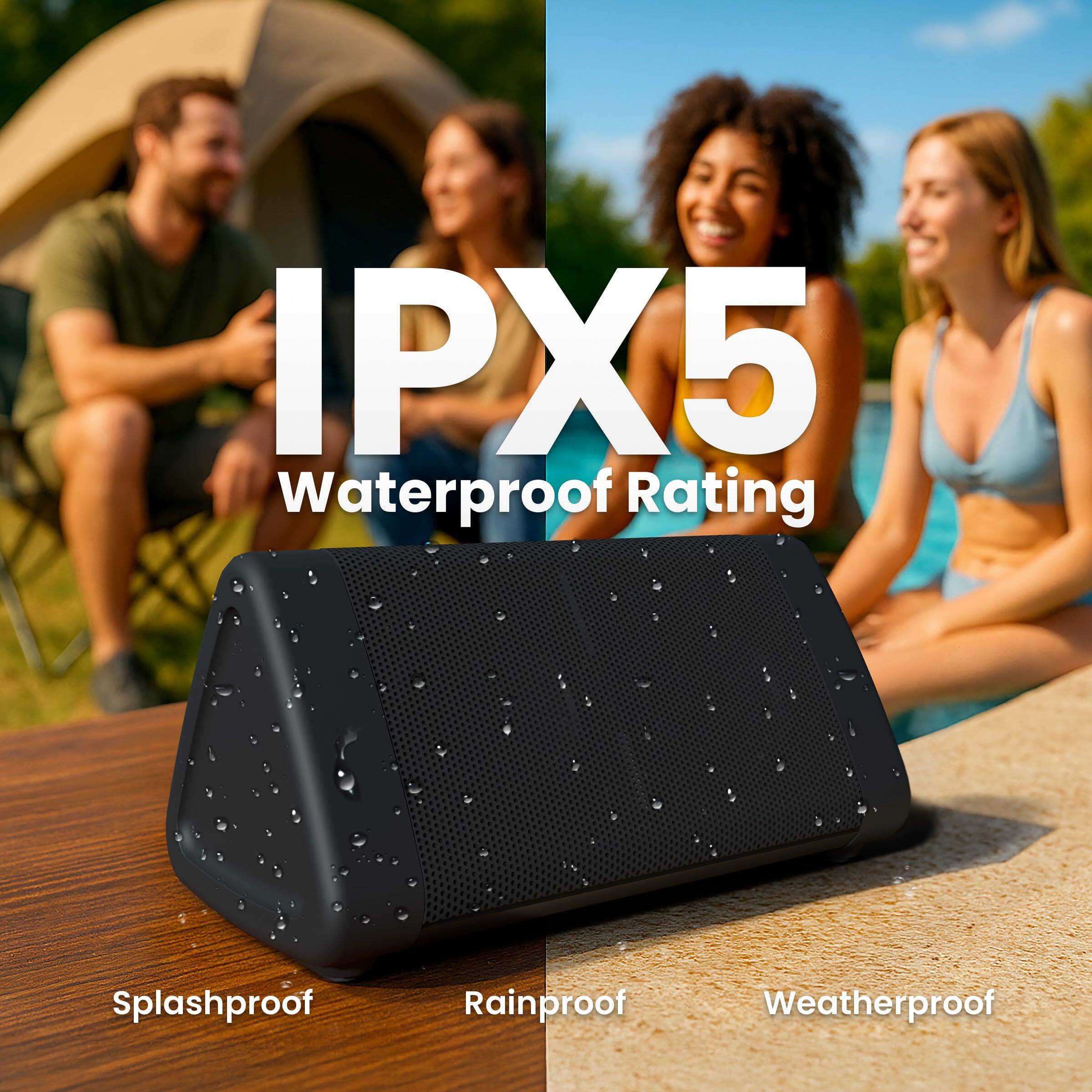IPX5 Waterproof Rating

- Splashproof
- Rainproof
- Weatherproof