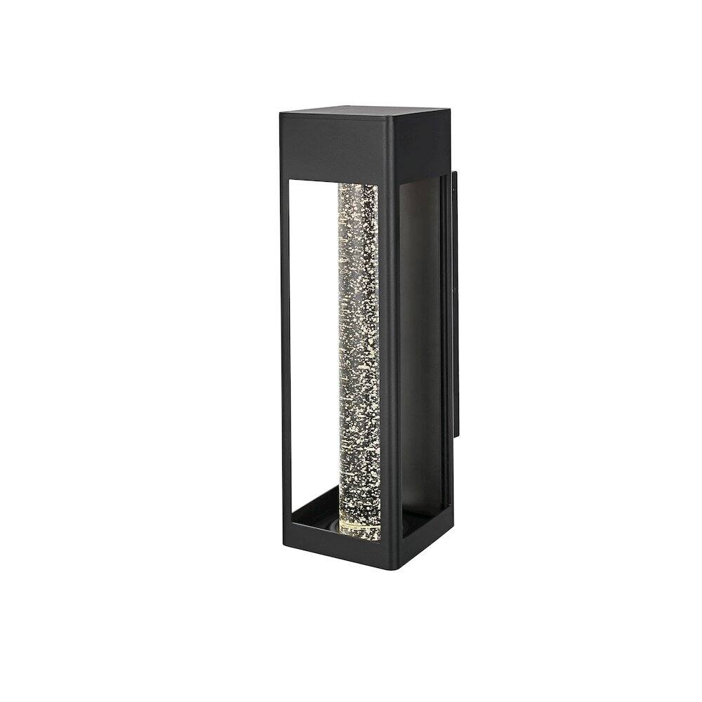 Angle. Elegant Lighting - Amaris 19 inch LED Outdoor Wall sconce in Black - Black And Clear.