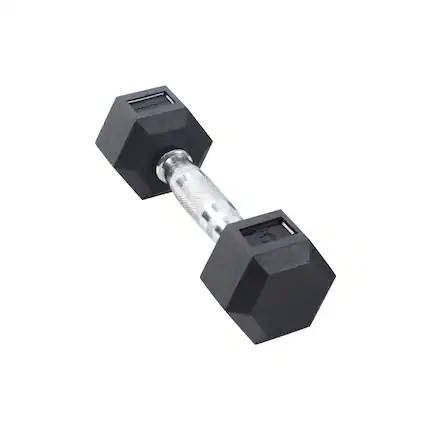 Inspire - Fitness 5 LB Rubber Dumbbell - Black