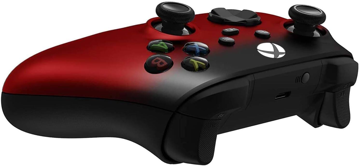 Back. Custom Controllerzz - Custom Wireless Controller for Xbox Series X|S, Xbox One, & PC - Red & Black Fade.