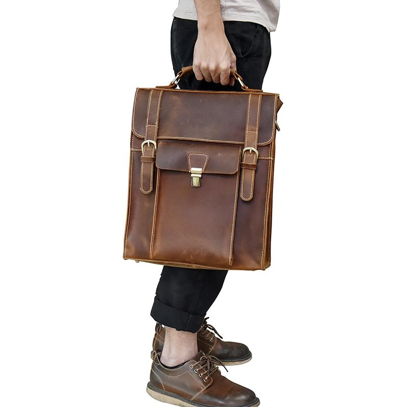 Back. Steel Horse Leather - The Vali Backpack | Handmade Vintage Leather - Brown.