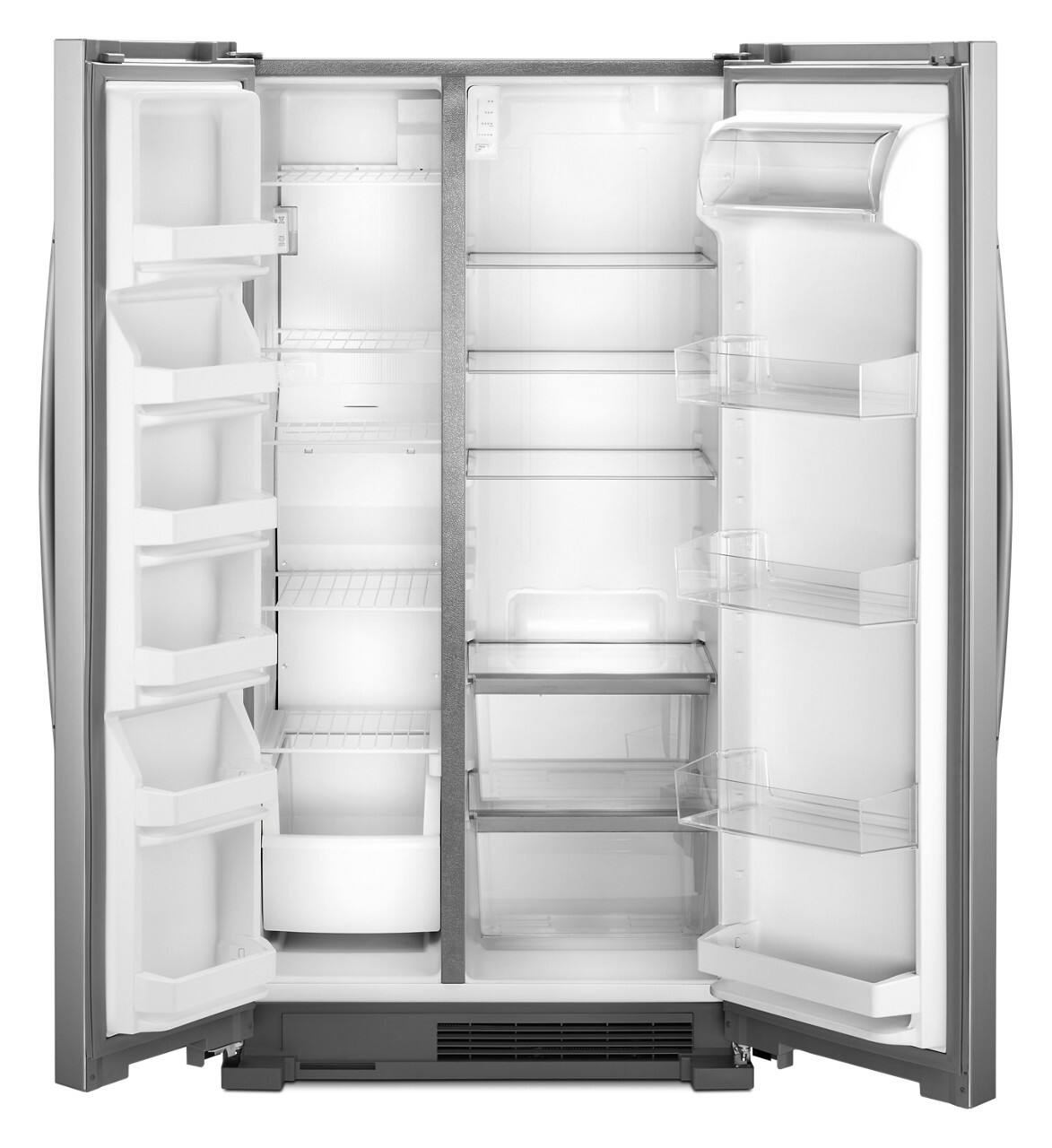 Angle. Whirlpool - 25.1 Cu. Ft. Side-by-Side Refrigerator - Stainless steel.