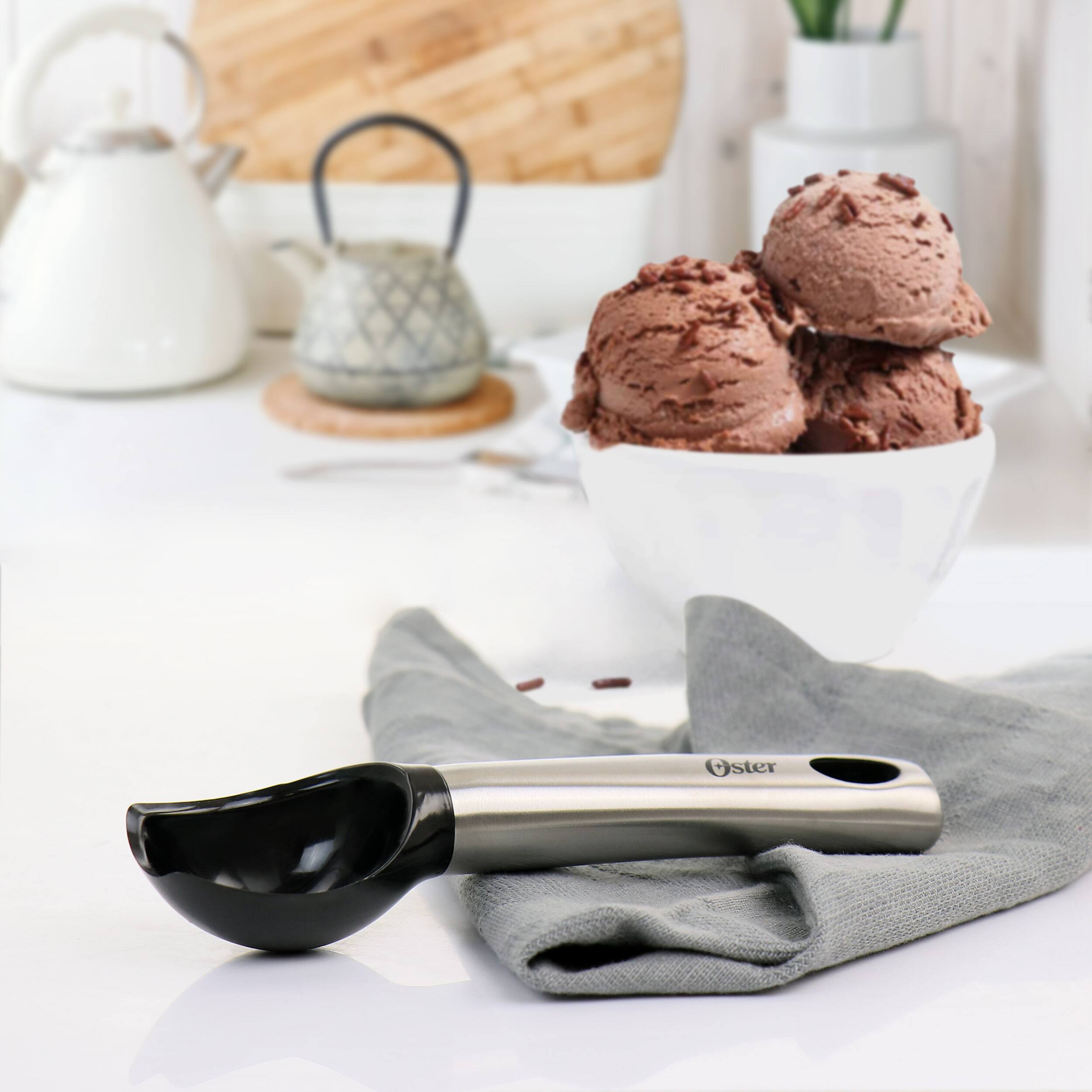Alt View 5. Oster - Oster Baldwyn Stainless Steel and Plastic Ice Cream Scoop - Silver.
