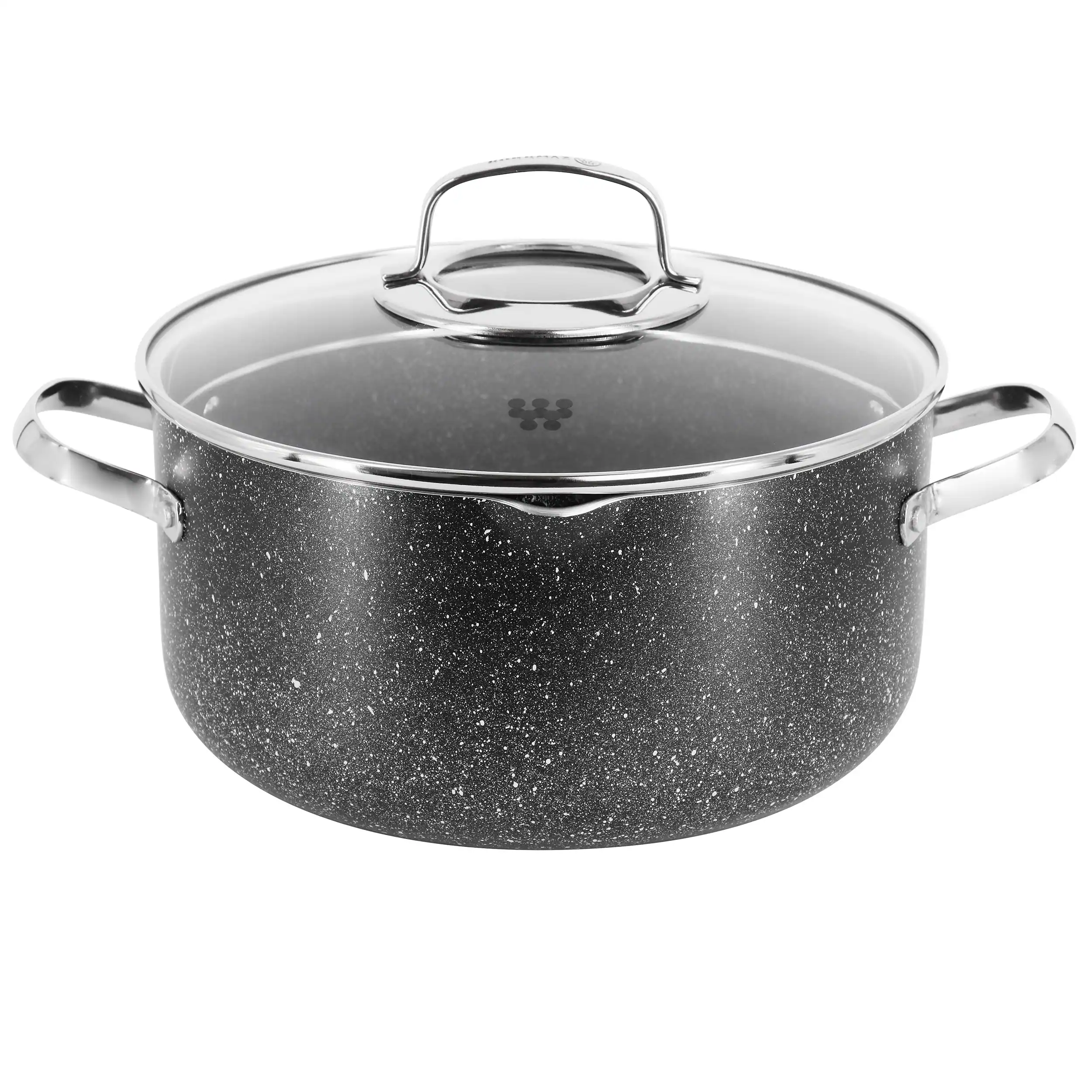 Korkmaz - Galaksi Non Stick 9.5 Inch 5 Liter Casserole with Lid - Black