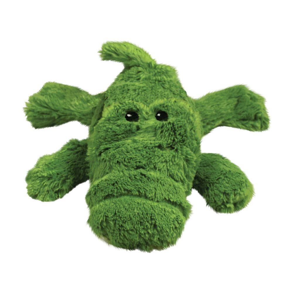 Front. KONG - Kong Ali Alligator Cozie Plush Dog Toy in Medium - Green.