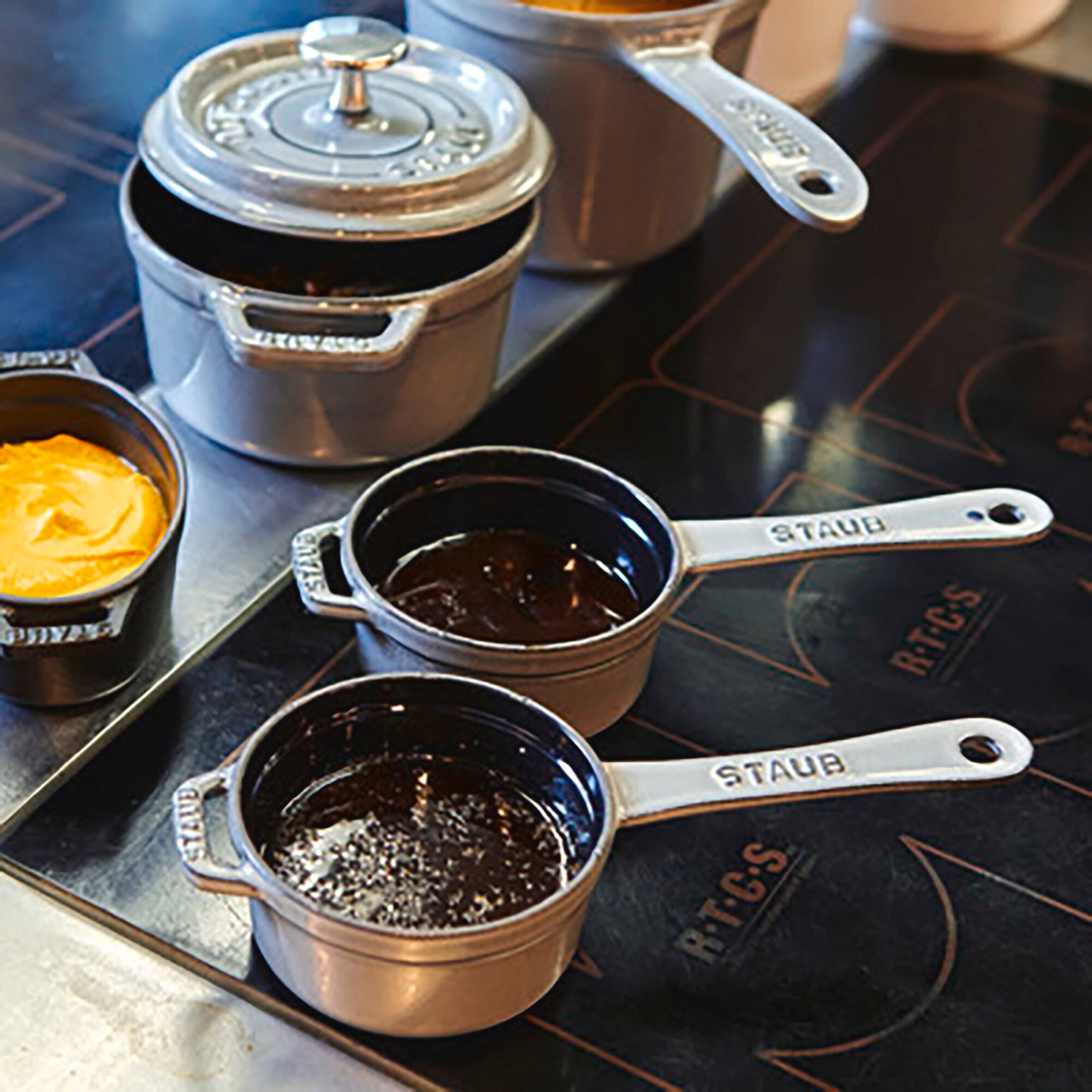 Staub Cast Iron 0.25-qt Mini Saucepan - Graphite Grey - Thumbnail 5