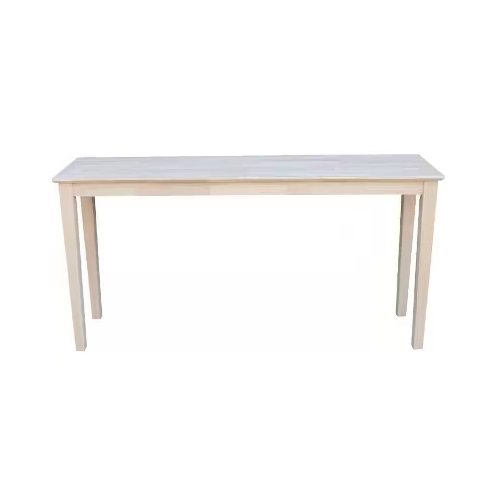 Angle. Hivvago - Unfinished Solid Wood 5-ft. Farmhouse Console Sofa Table - brown.