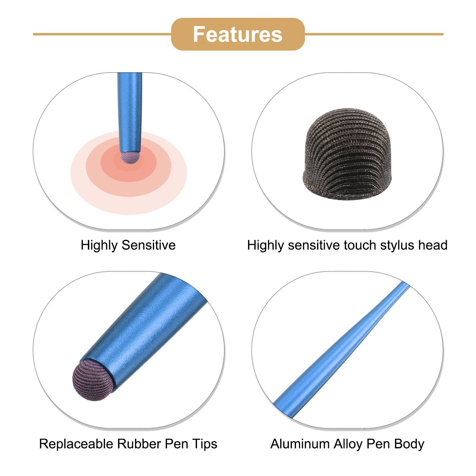 Features

- Highly Sensitive
- Highly sensitive touch stylus head
- Replaceable Rubber Pen Tips
- Aluminum Alloy Pen Body