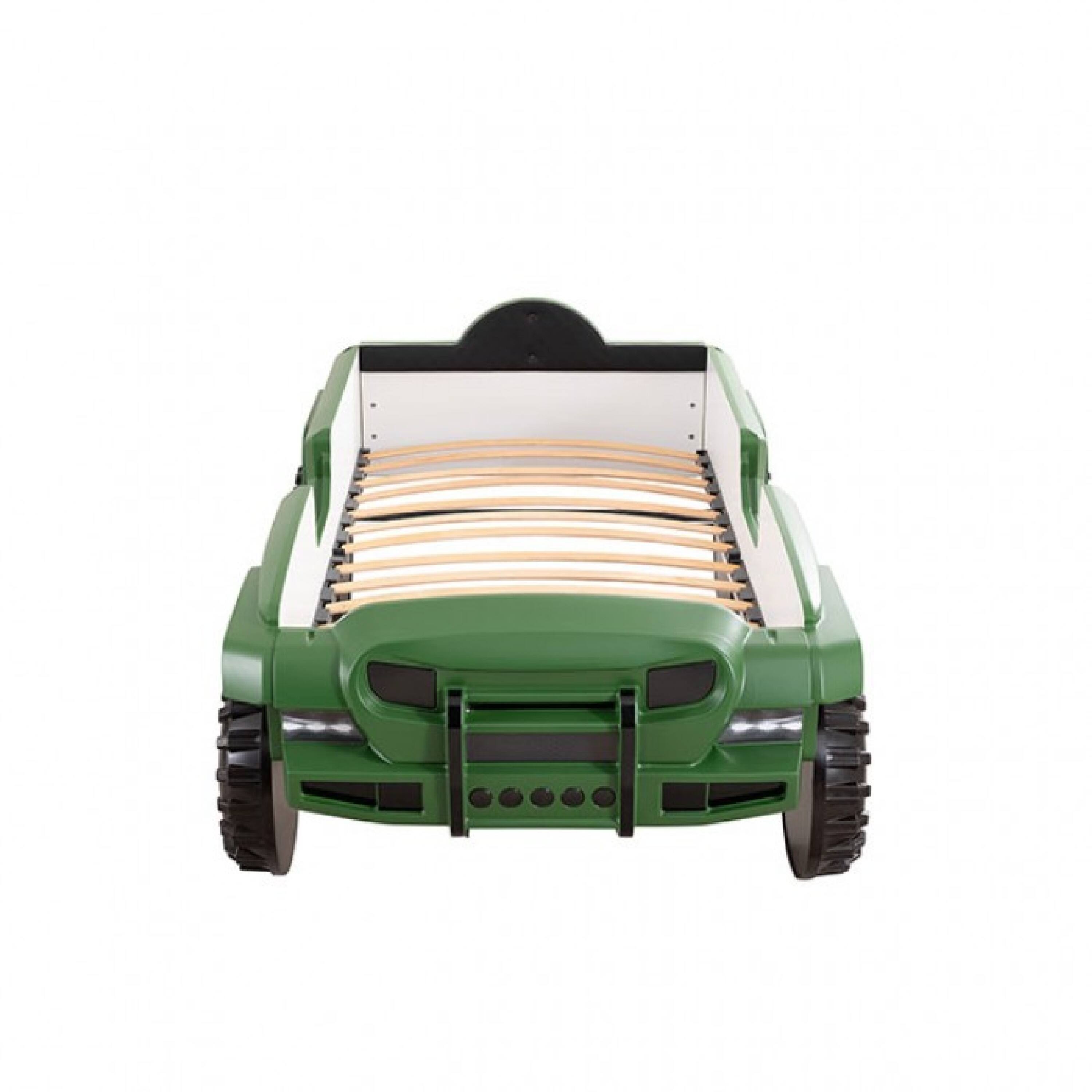 Alt View 1. Manhattan Lane - Randy SUV Twin Bed with Lights and Sound Effects, Green Faux Leather - Green.