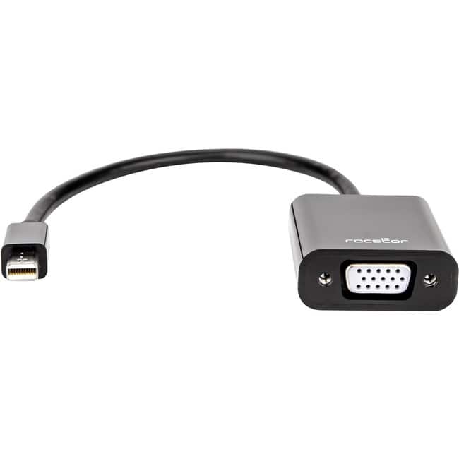 Rocstor - Premium Mini DisplayPort to VGA Video Adapter - M/F - For connecting a VGA display to a Mini DisplayPort on a - Black