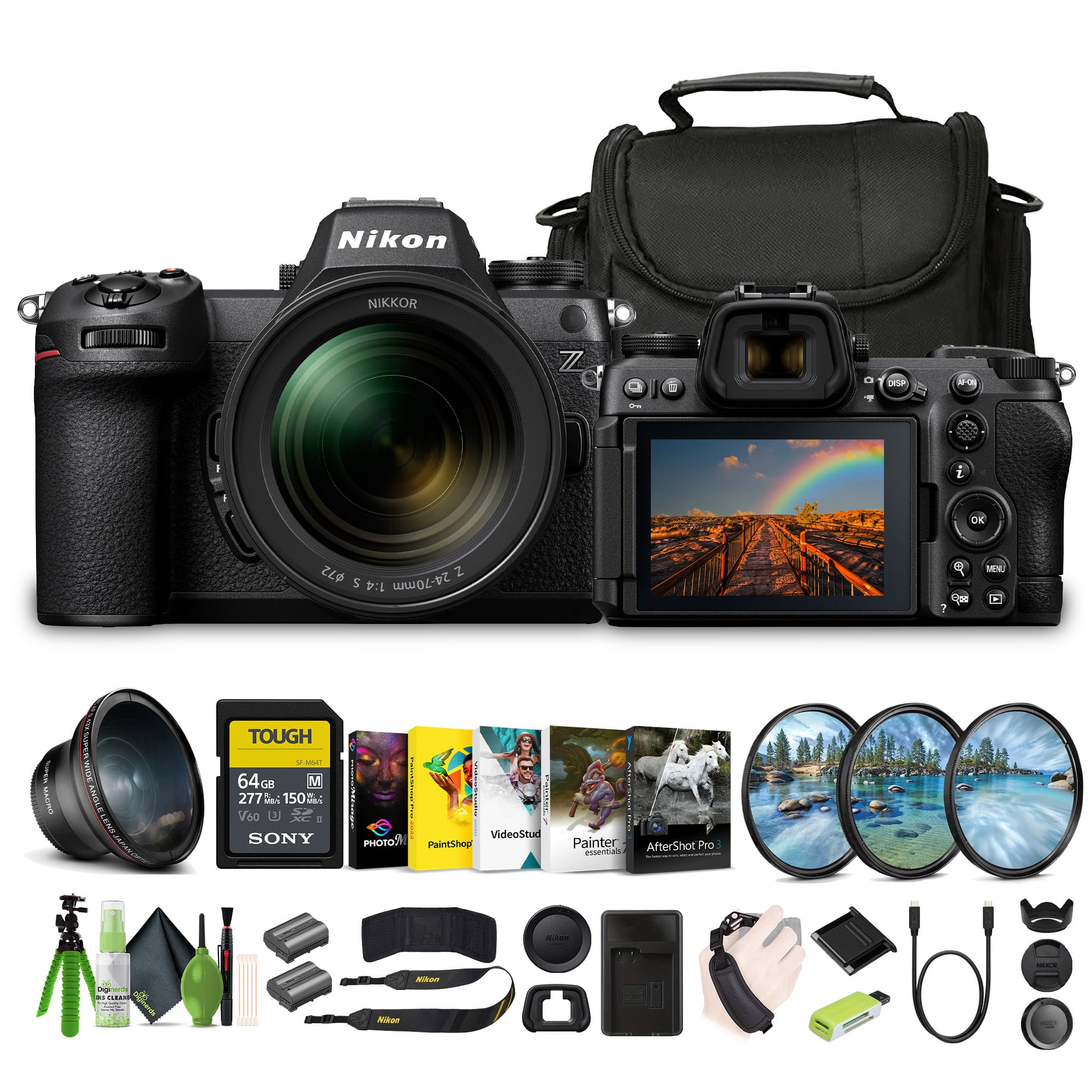 Nikon NIKKOR LP 1 OK 472 Z S 1:4 24-70mm
I GAEN WIGe TANY TOUGH
- 64GB I 277 150 Ms V60
- SONY
VideoStud RoroH PaintShop Painter AfterShot Pro ementad
- Dignarity - CO
1 Adac - |