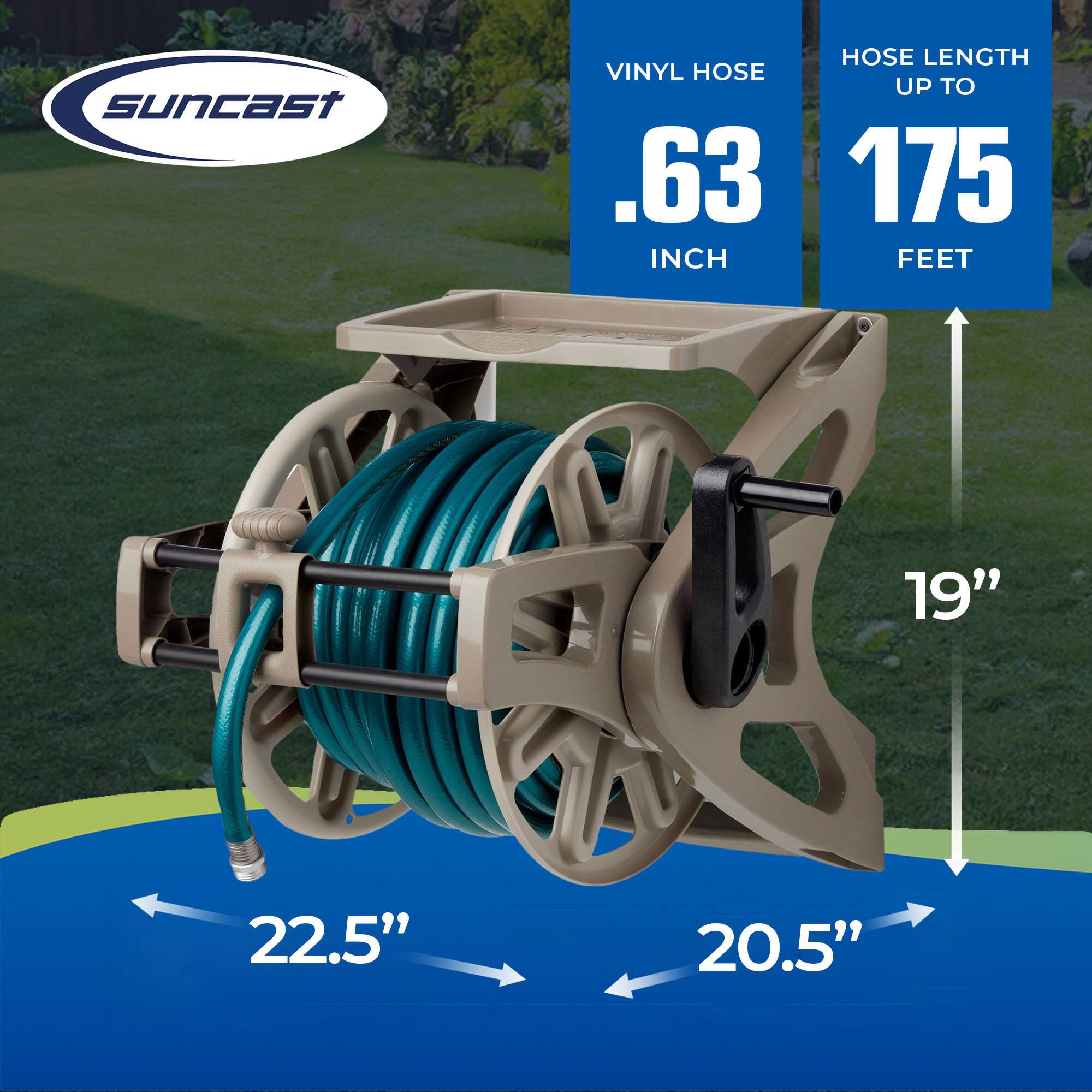 suncast  
VINYL HOSE .63 INCH  
HOSE LENGTH UP TO 175 FEET  
19"  
22.5"  
20.5"