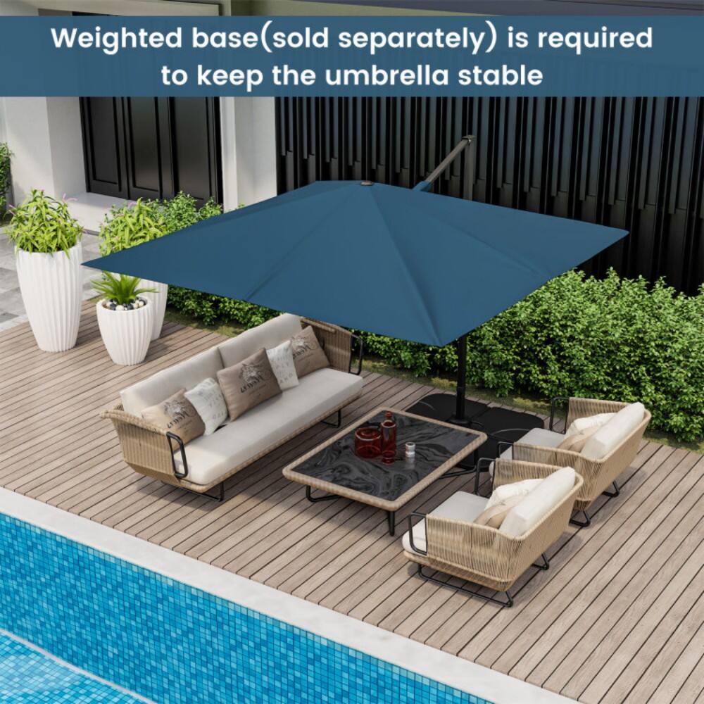 Weighted base (sold separately) is required to keep the umbrella stable