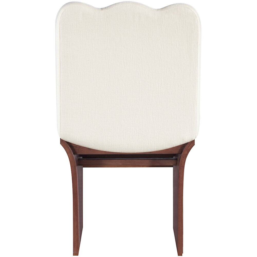 Alt View 2. Meridian Furniture - Shaw Cream Chenille Fabric Upholstered Dining Chair - Brown.