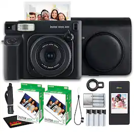 INSTAX Wide 400 Camera -Black, Pack of 2 Fujifilm instax Wide Film