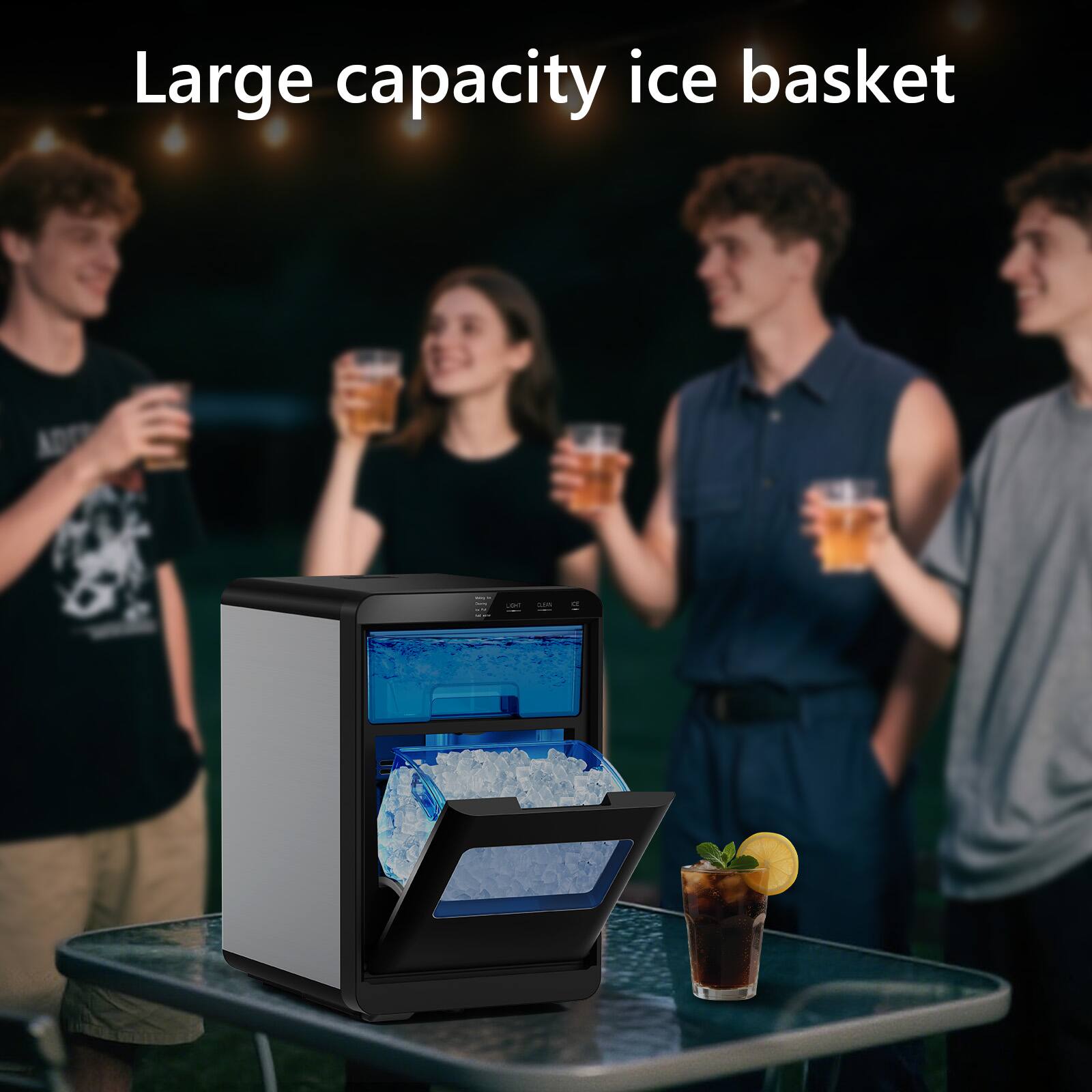 Large capacity ice basket