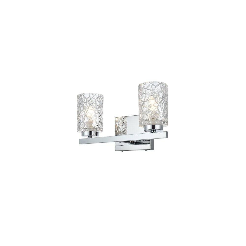 Left. Living District - Cassie 14 inch Wall Sconce in Chrome - Chrome And Clear.