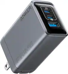 Anker - Prime Charger (100W, 3 Ports, GaN) - Silver - Front_Zoom