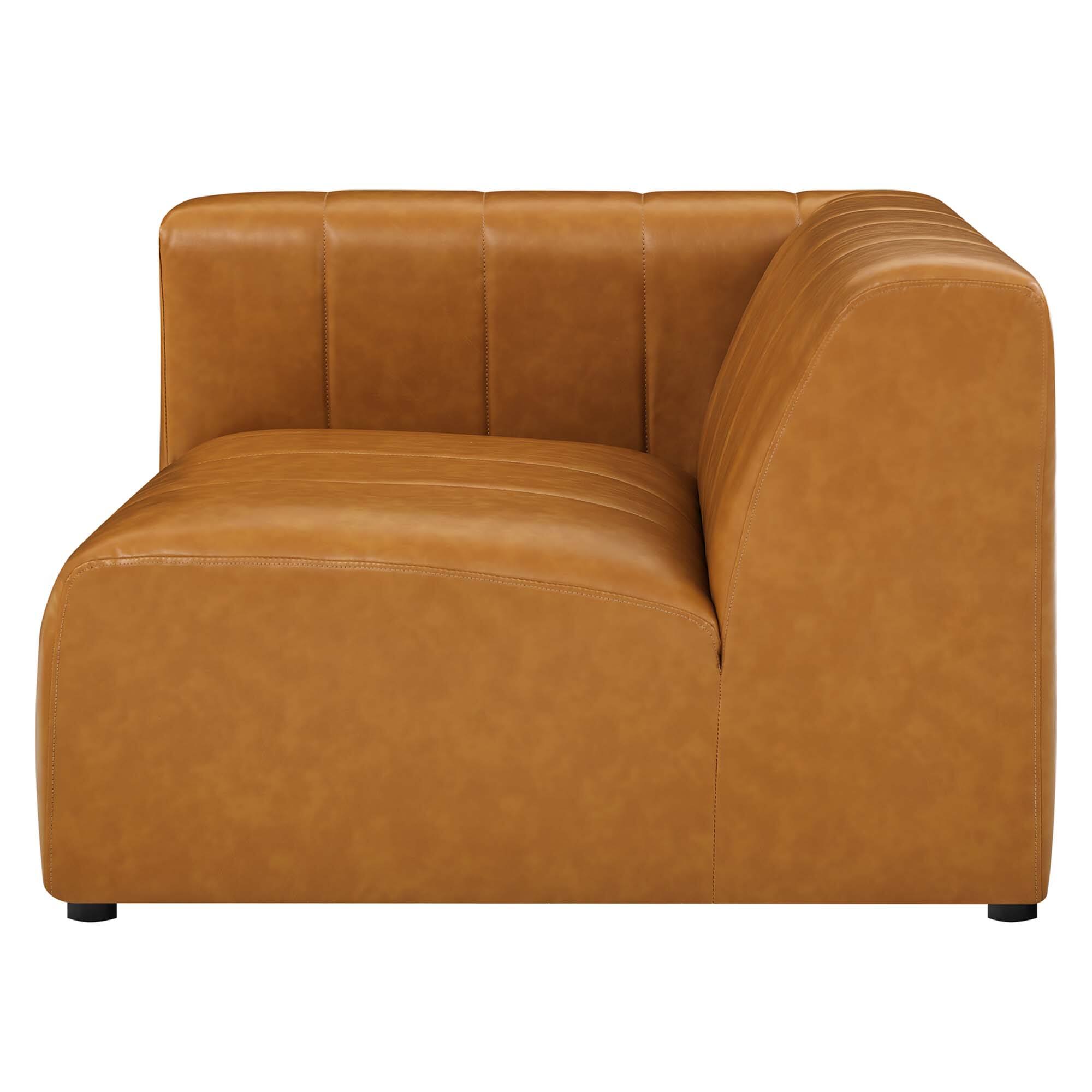 Alt View 4. Modway - Bartlett Vegan Leather Left-Arm Chair by Modway - Tan.