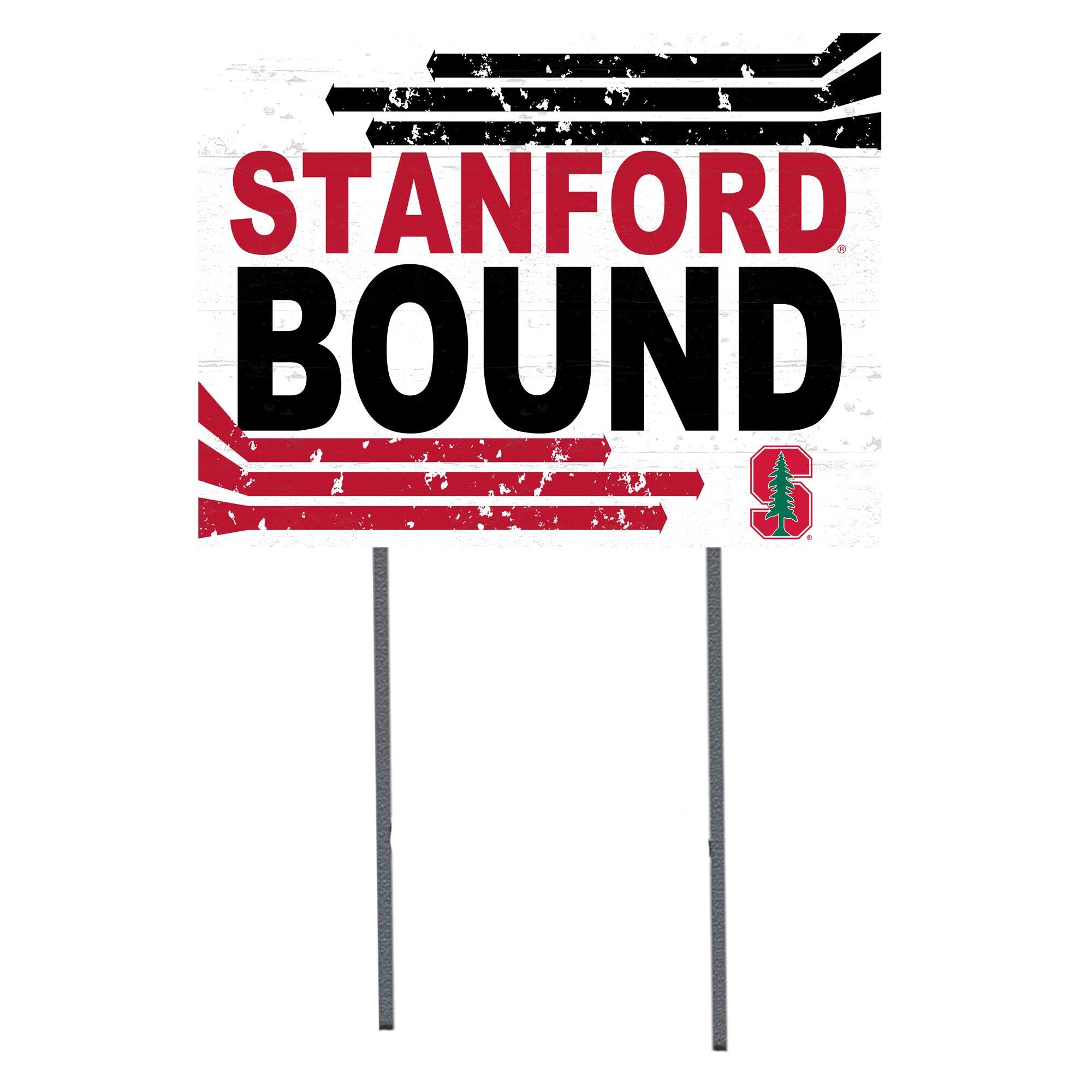 White Stanford Cardinal 18" x 24" Bound Yard Sign