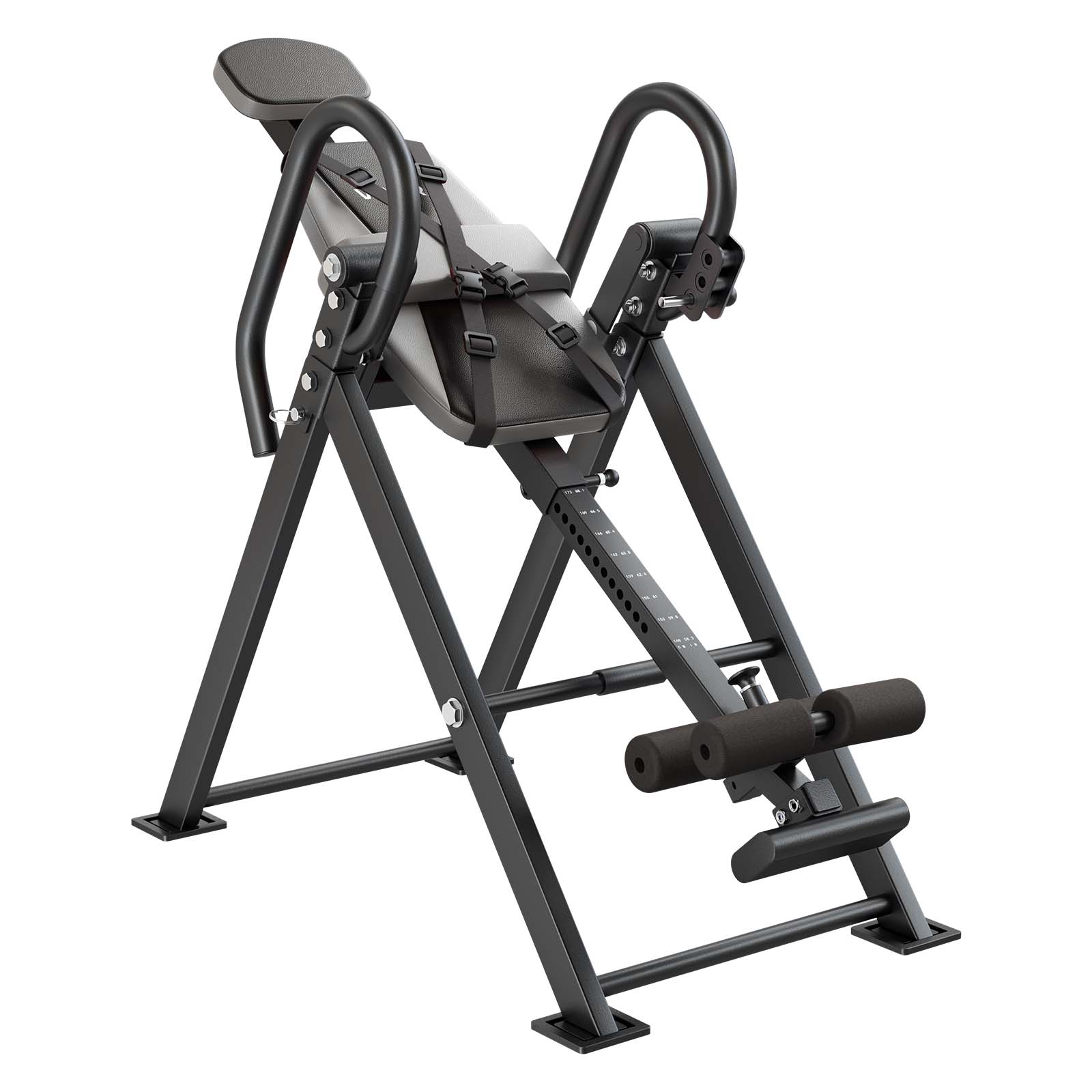 Alt View 5. VEVOR - Inversion Table, 300 lbs Capacity Heavy Duty Back Inverter Stretcher, Inverted Table with Stable Structure, Dual-Roller - Black & Gray.