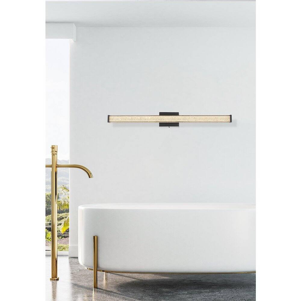 Alt View 5. Living District - Jaxx 36 Inch Led Wall Sconce In Black - Black.