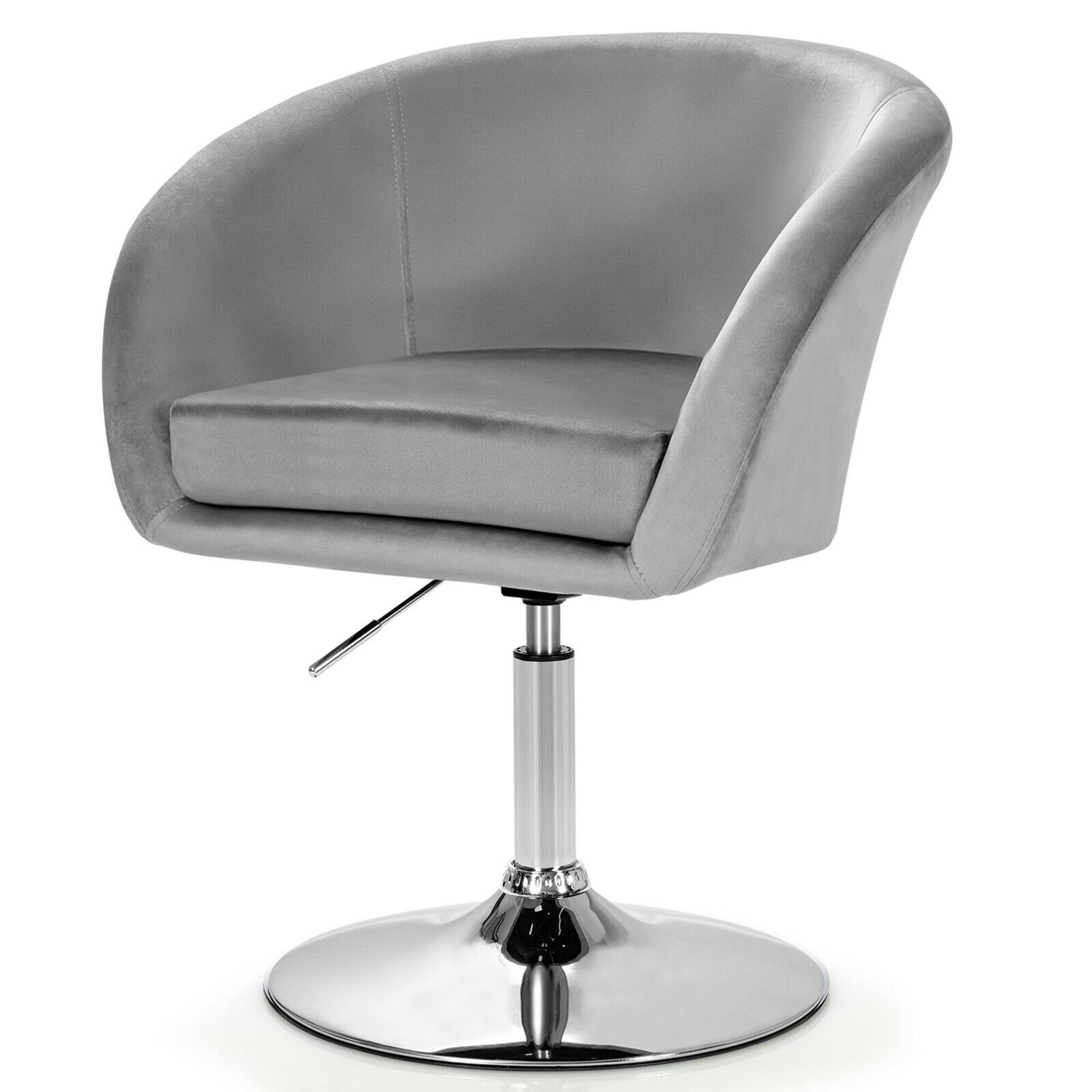 Alt View 8. Gymax - Gymax Set of 2 Modern Velvet Chair Height Adjustable Bar Stool Swivel Grey - Grey.