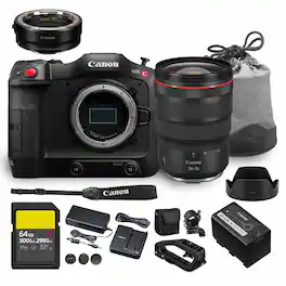 Canon - EOS C70 Cinema Camera Kit | 4K Super 35mm Sensor with RF 24-70mm f/2.8 Lens | More - Black