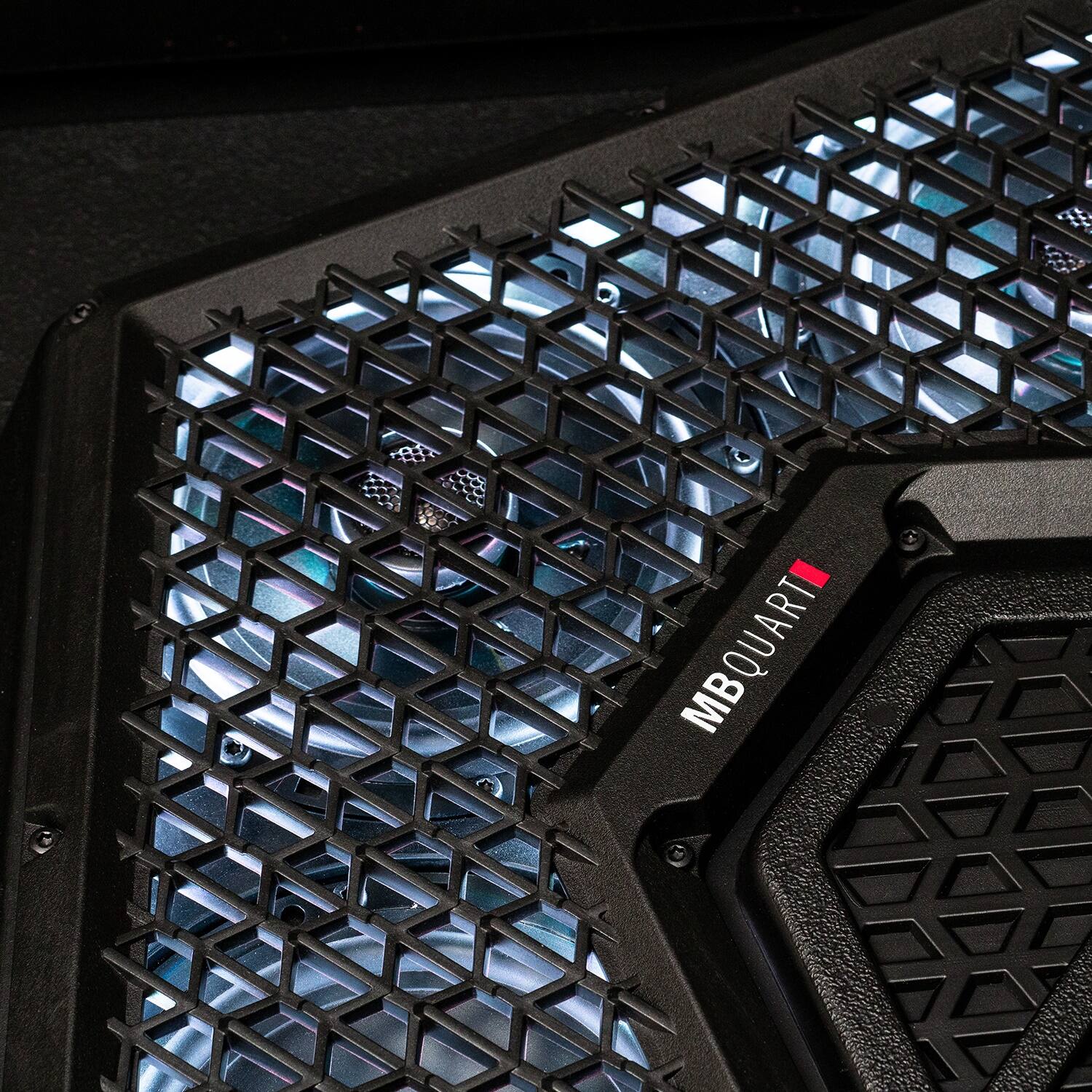 Alt View 27. MB Quart - Tuned 14 Speaker Audio Roof with 7 Inch LED Source Unit for Polaris Ranger - Black.