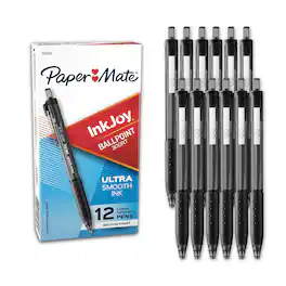 Paper Mate - InkJoy 300 RT Retractable Ballpoint Pen, Medium Point, Black Ink, Dozen (1951260)