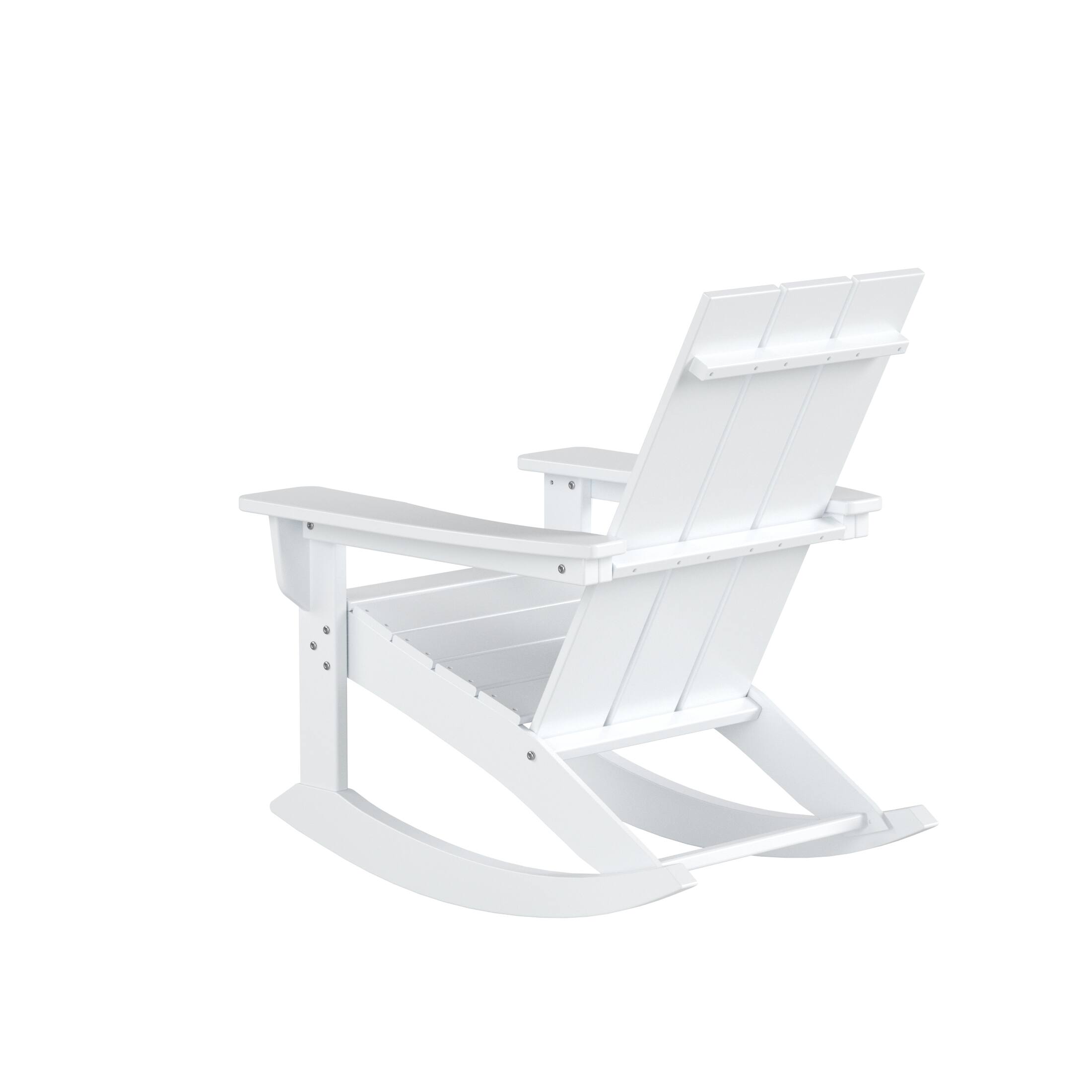 Alt View 3. WestinTrends - WestinTrends Ashore Outdoor Patio Modern Adirondack Rocking Chair - White.