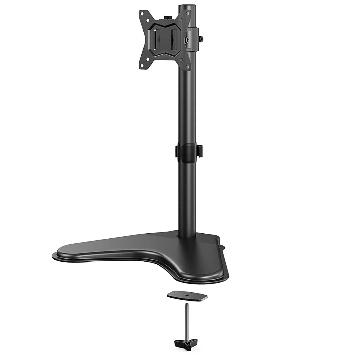 Front. ErgoAV - Desk Stand for Single Monitor 13" to 27" - Black.