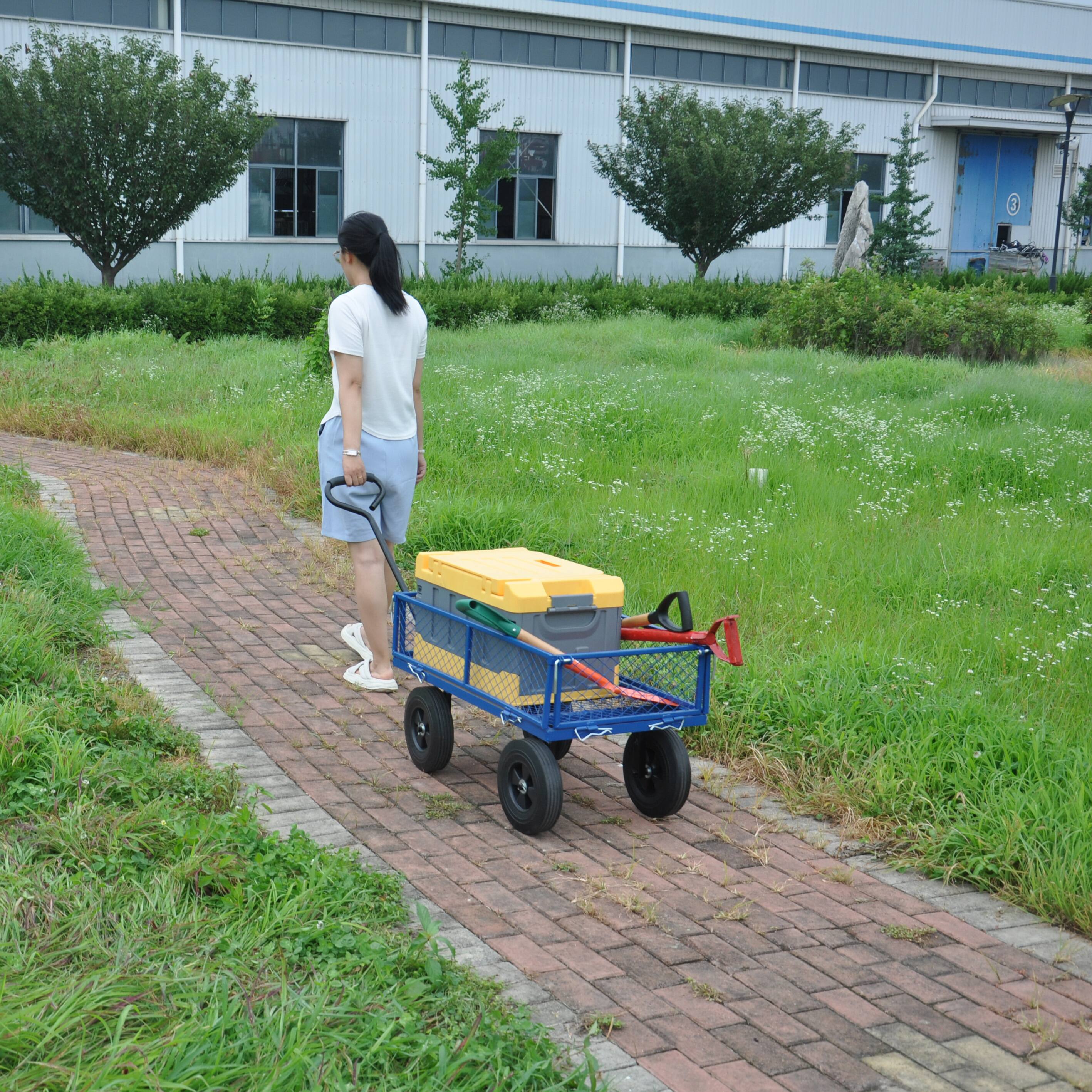 Alt View 8. Ecooso - Tools Cart Wagon for Garden and Firewood Transport - Blue.
