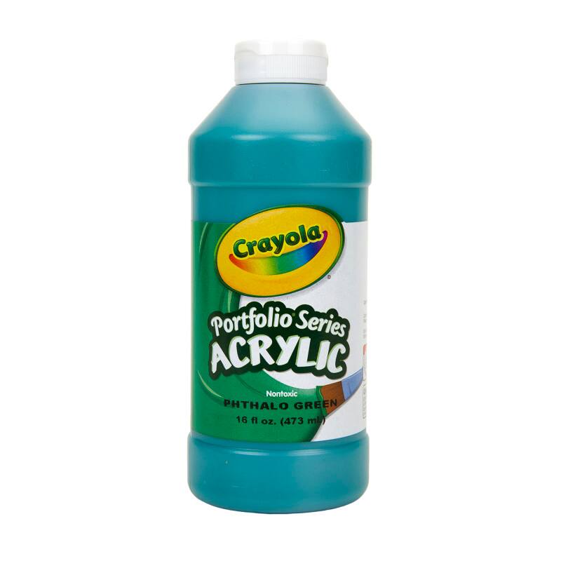 Crayola Portfolio Series ACRYLIC Nontoxic PHTHALO GREEN 16 fl oz. (473 mL)