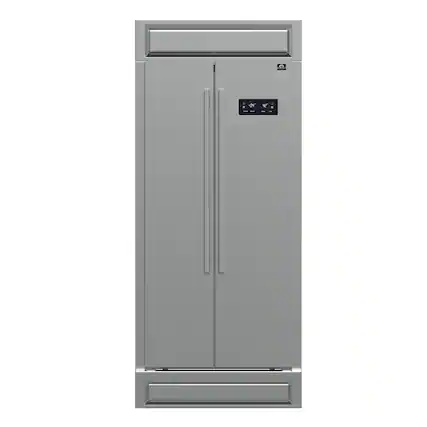 Front. Forno Appliances - Salerno 15.6 Cu. Ft. Built-In Side-by-Side Refrigerator with Spill-proof Shelves - Stainless Steel VCM.