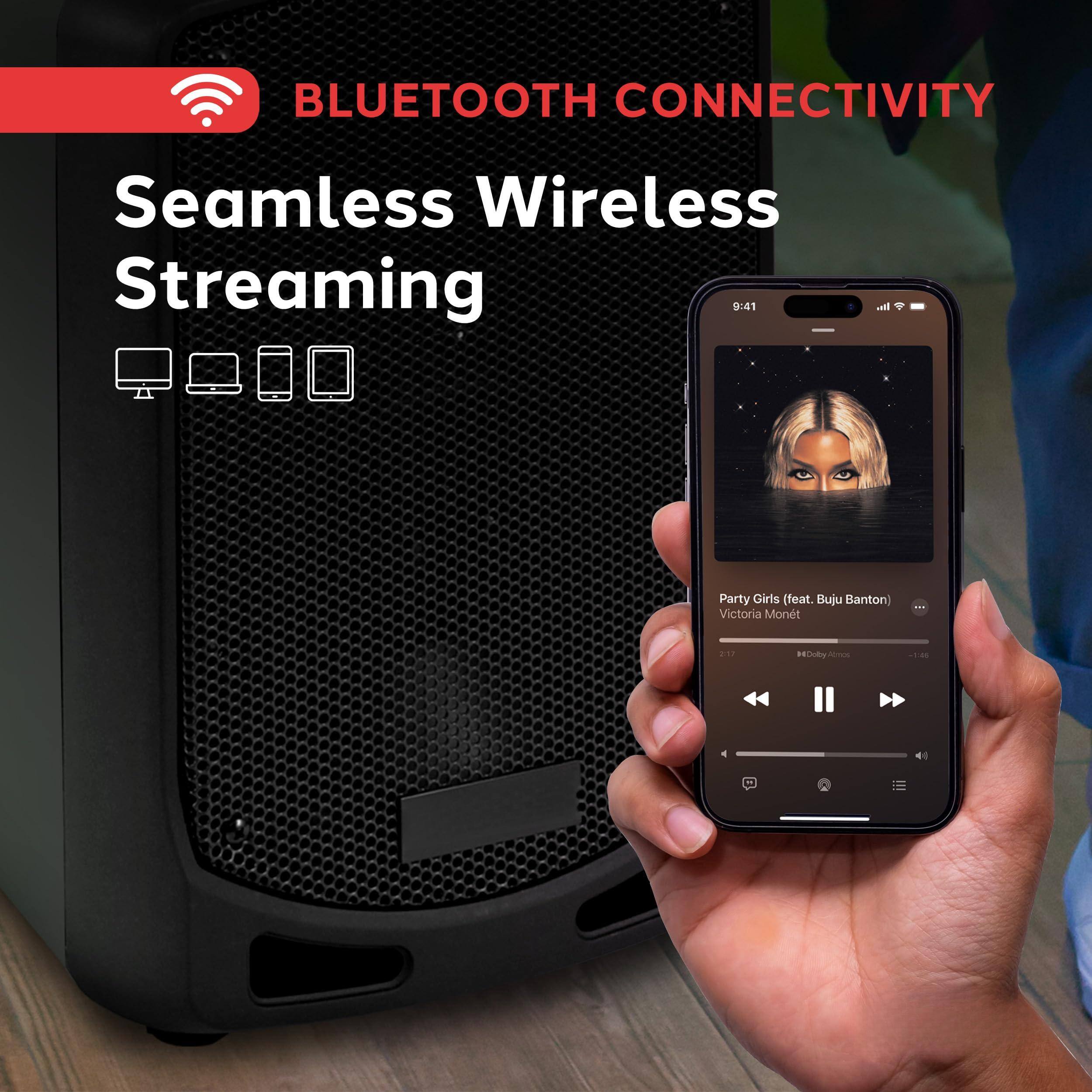 BLUETOOTH CONNECTIVITY  
Seamless Wireless Streaming  

9:41  
Party Girls (feat. Buju Banton)  
Victoria Monet  
#Dolly Simms  
1:17 / 1:48