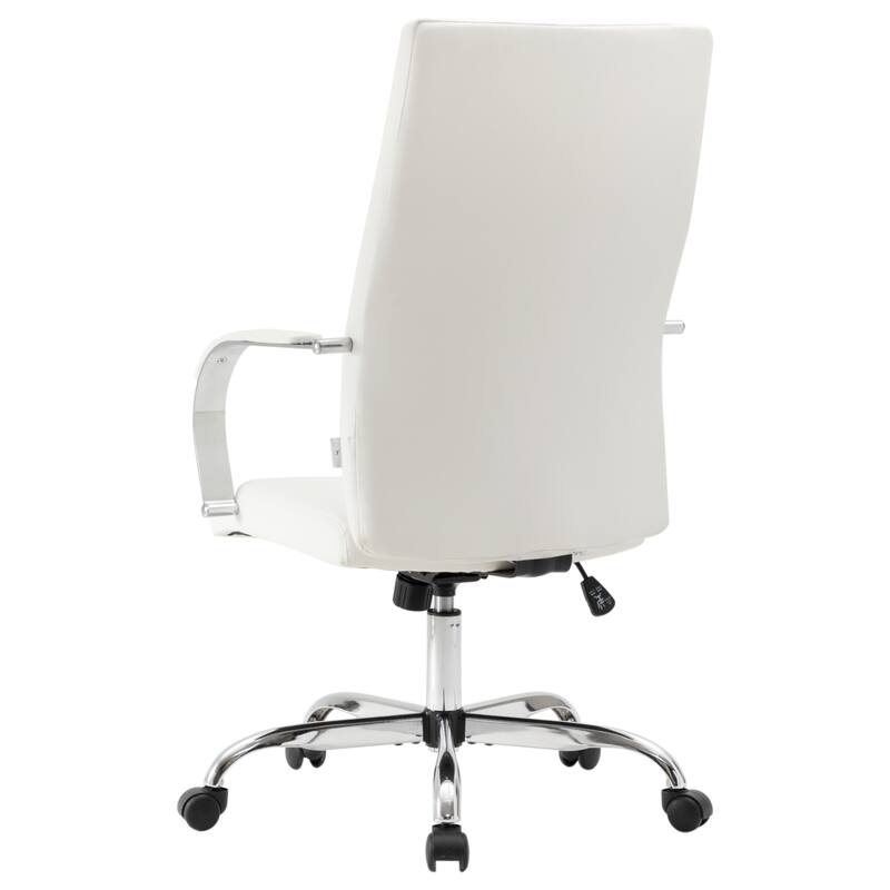 Alt View 7. LeisureMod - Set of 4 Sonora Modern High-Back Leather Computer Office Chair with Adjustable Height and Swivel for Home Office - White.