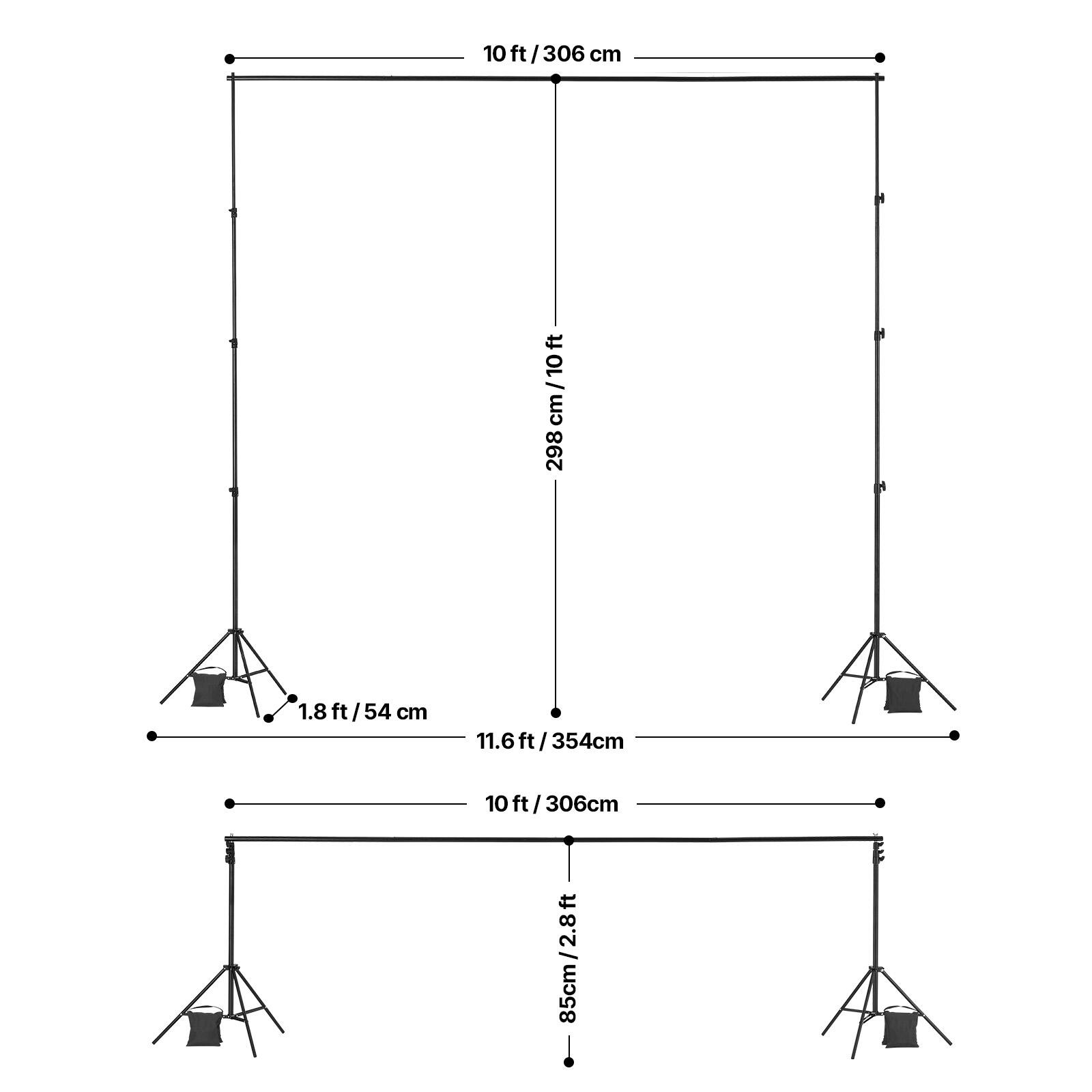 - 10 ft / 306 cm
- 11.6 ft / 354 cm
- 1.8 ft / 54 cm
- 85 cm / 2.8 ft
- 298 cm / 10 ft