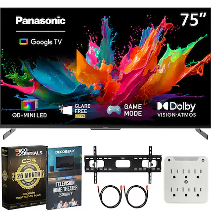 Panasonic
75"
Google TV
QD-MINI LED
GLARE FREE ULTRA
GAME MODE
Dolby VISION-ATMOS
DECO ESSENTIALS CPS
26 MONTH PREMIUM PROTECTION PLAN
TELEVISION HOME THEATER ESSENTIALS
BEGINNER'S GUIDE