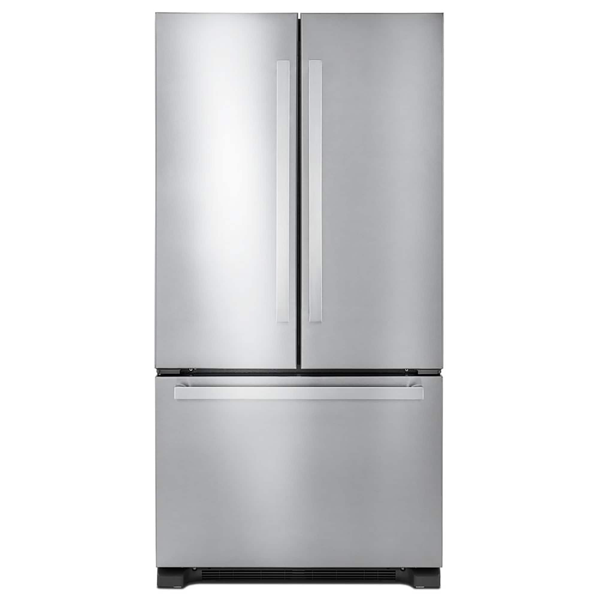 Front. JennAir - 22 Cu. Ft. French Door Counter-Depth Refrigerator with TriSensor Electronic Climate Control - Stainless Steel.