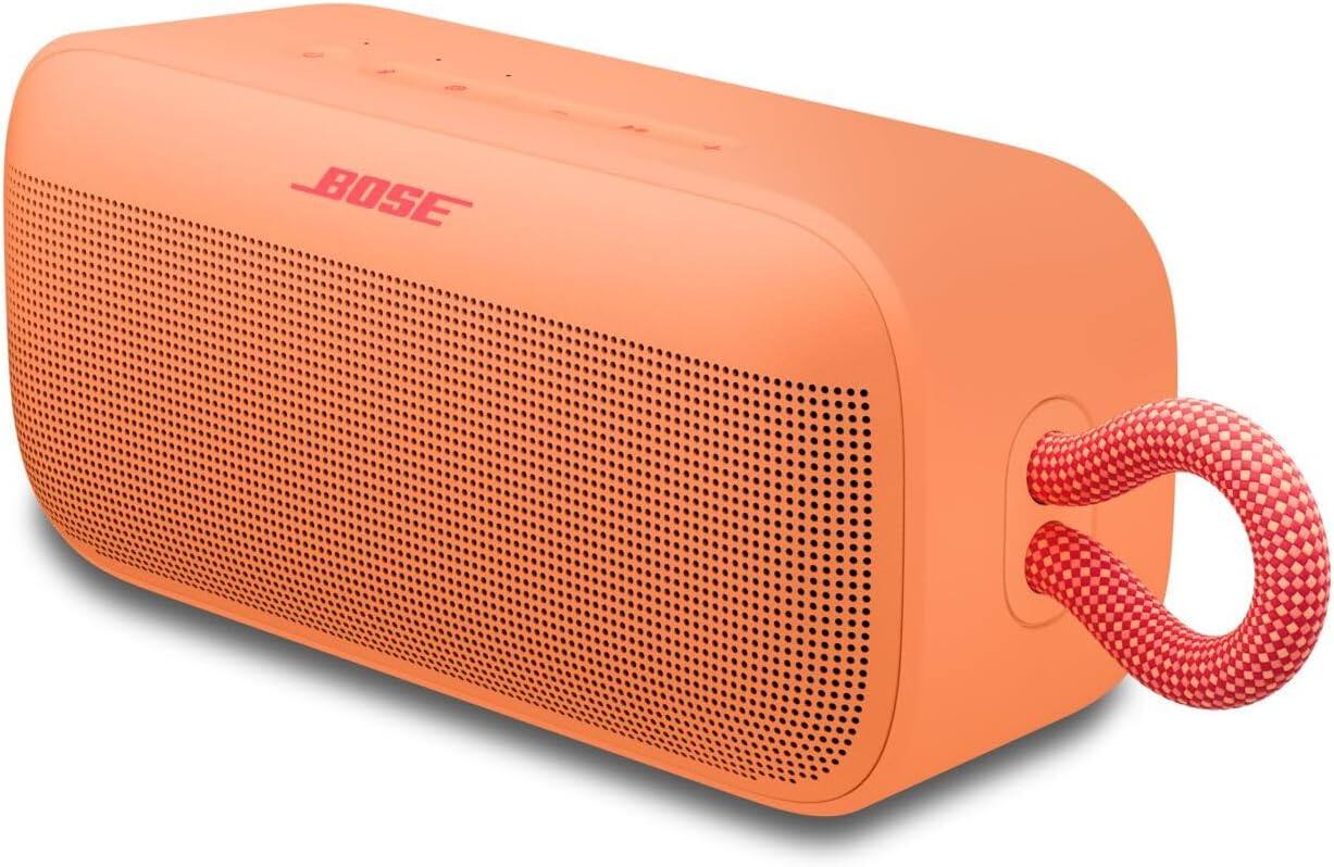 Left. Bose - Bose SoundLink Plus Portable Bluetooth Speaker Bundle with Fast Charger, Wireless (Sunset Peach) - Sunset Peach.