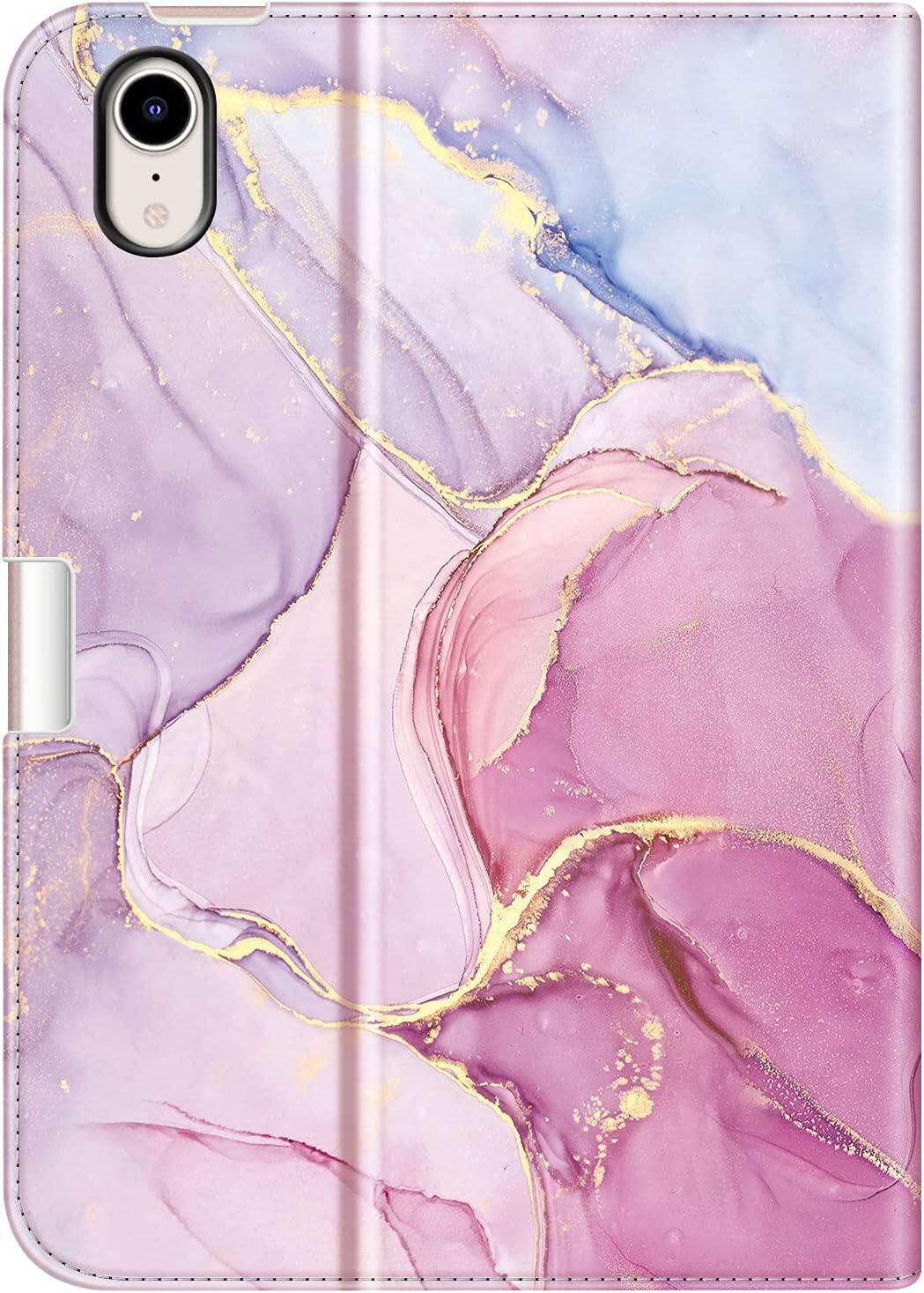Alt View 5. Fintie - Folio Case for iPad mini 7th Generation (A17 Pro) / mini 6 8.3" Multiple Viewing Angles Stand Cover w/ Pocket - Dreamy Marble.