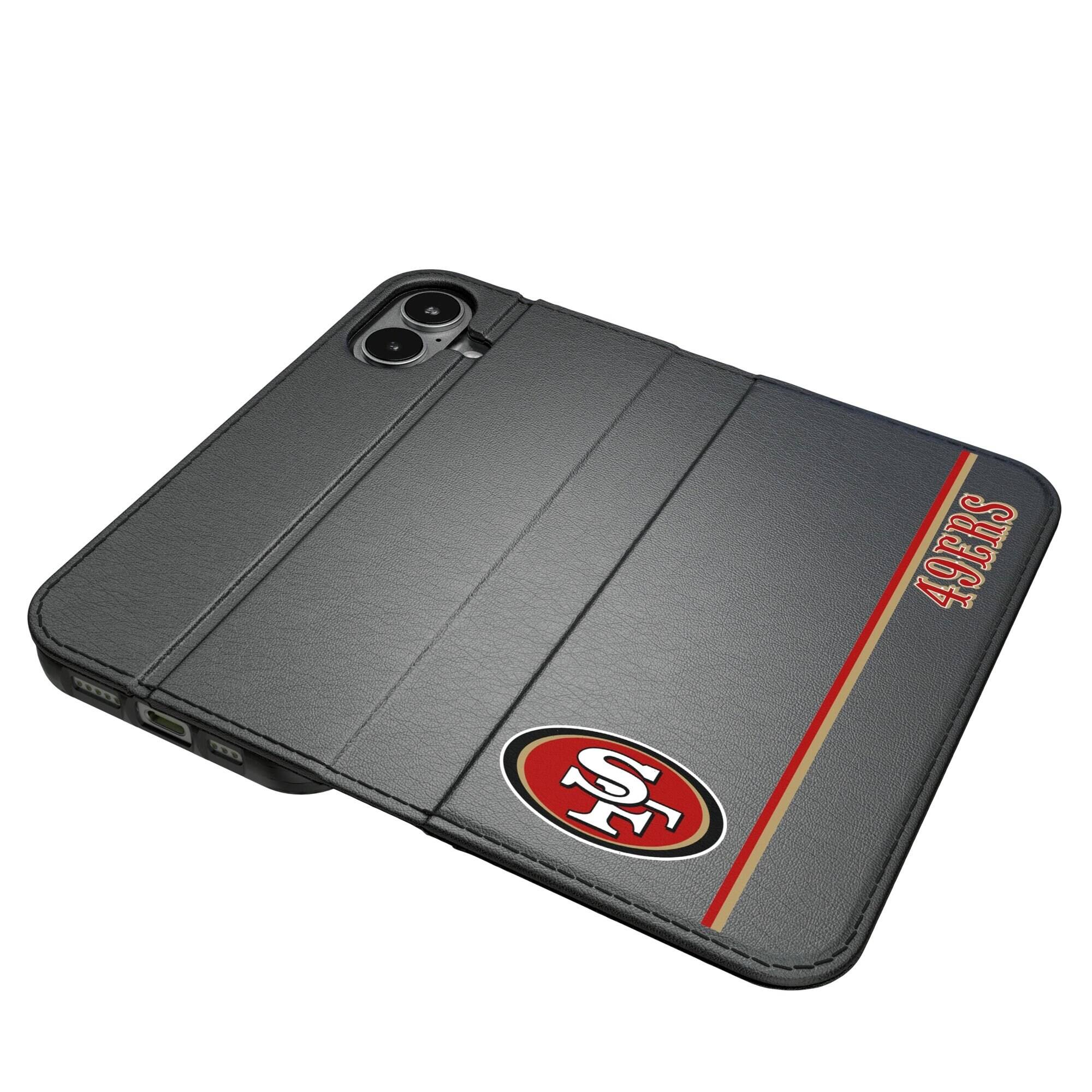 Alt View 3. Keyscaper - San Francisco 49ers iPhone Folio 2.0 Case - 17 Pro Max - Black.